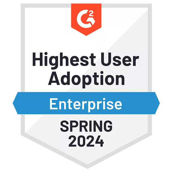 G2 Highest User Adoption Enterprise Spring 2024